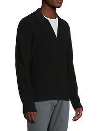 Ribbed Wool-Blend Zip-Up Shirt Jacket