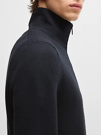 Zip-Neck Sweater with Softshell Trims