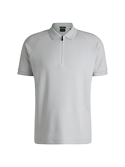 Polo Shirt in Drop-Needle Stretch Fabric