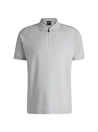 Polo Shirt in Drop-Needle Stretch Fabric