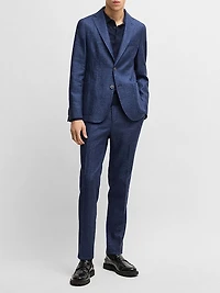 Slim-Fit Blazer Micro-Patterned Fabric