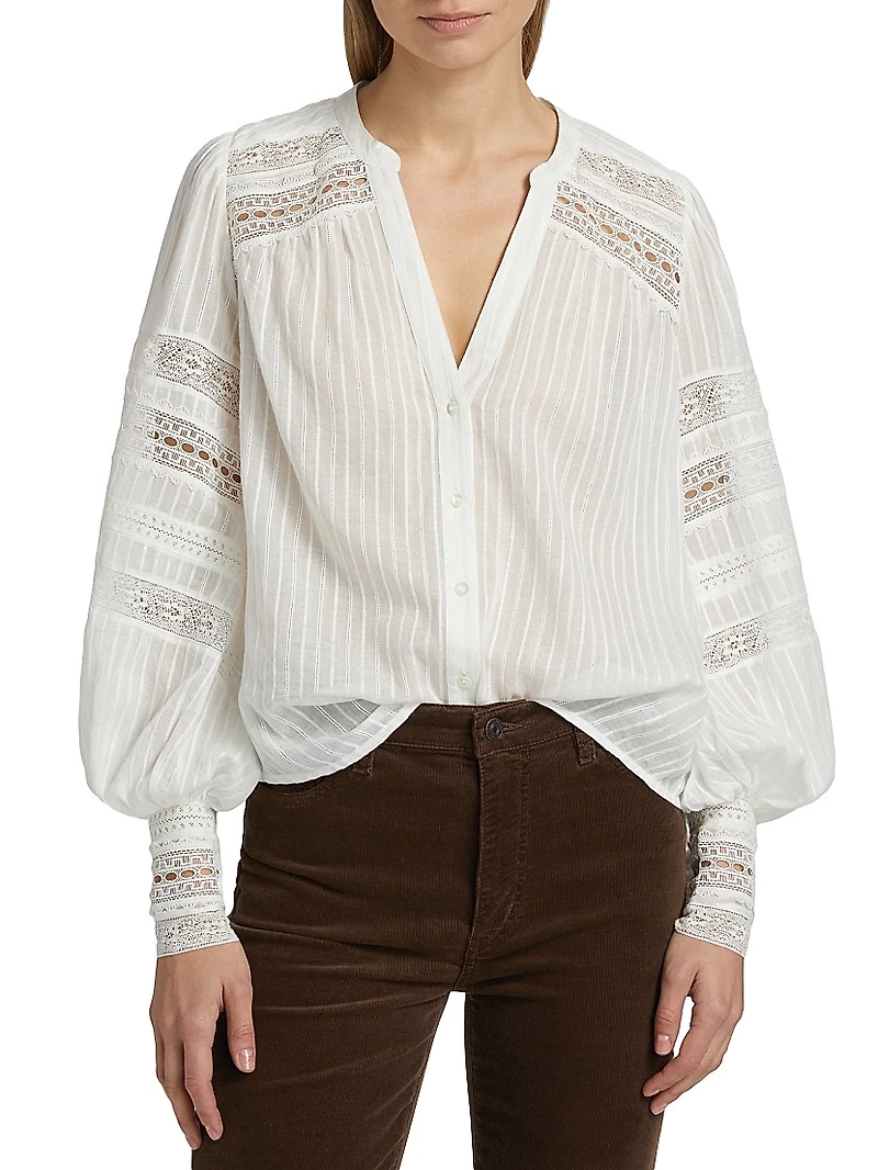 Kiera Trim Cotton Blouse