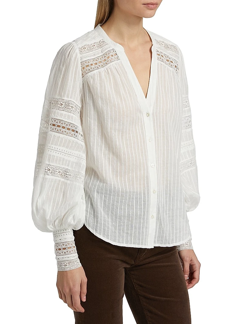 Kiera Trim Cotton Blouse