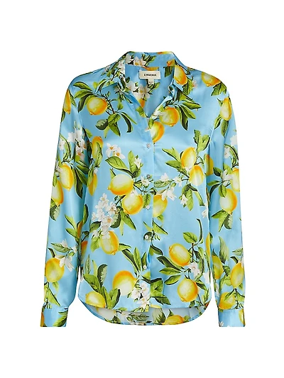 Tyler Lemon Print Silk Shirt