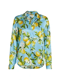 Tyler Lemon Print Silk Shirt