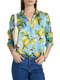 Tyler Lemon Print Silk Shirt