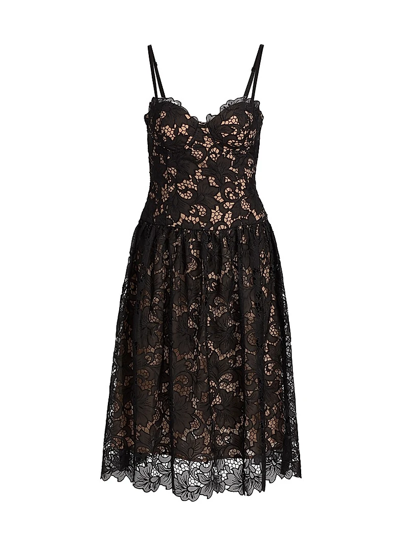 Flyn Sweetheart Lace Midi-Dress