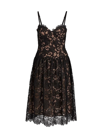 Flyn Sweetheart Lace Midi-Dress