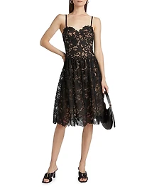 Flyn Sweetheart Lace Midi-Dress