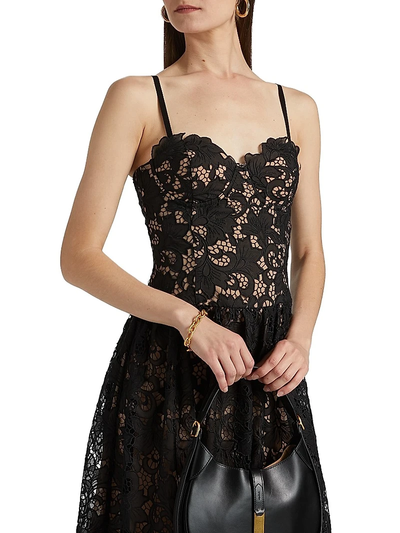 Flyn Sweetheart Lace Midi-Dress