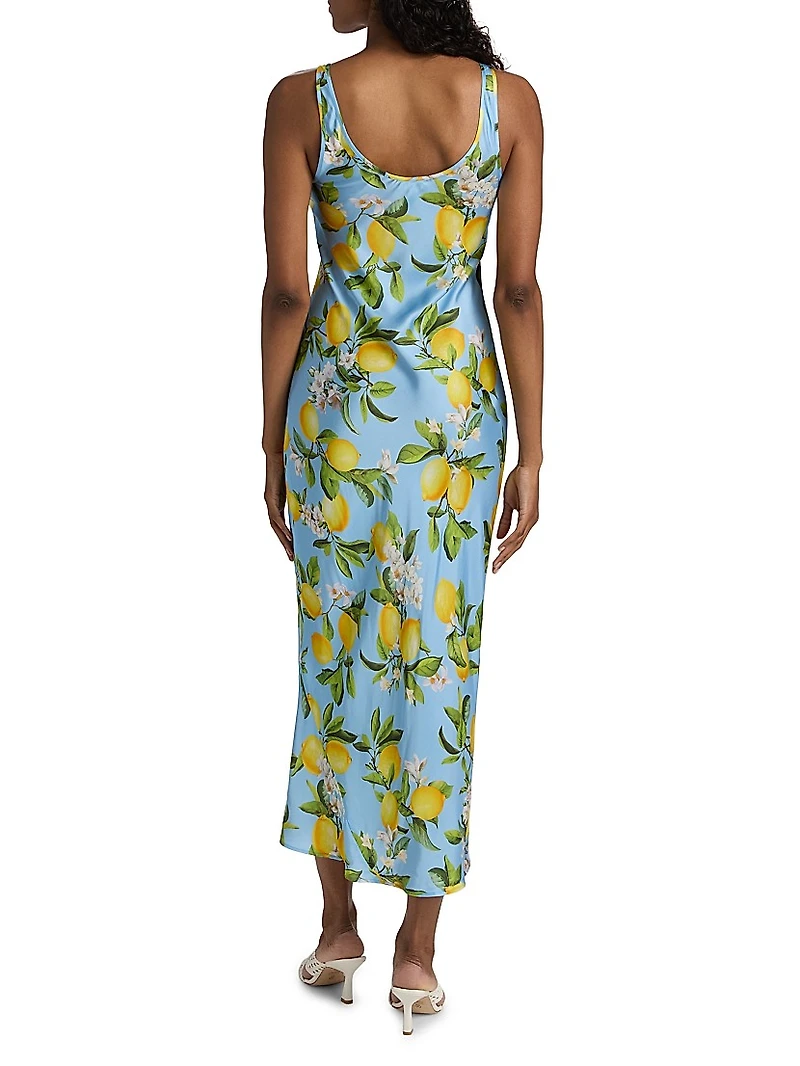 Akiya Lemon-Print Tank Midi-Dress