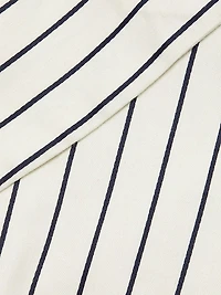 Izzie Striped Linen-Blend Crop Blazer