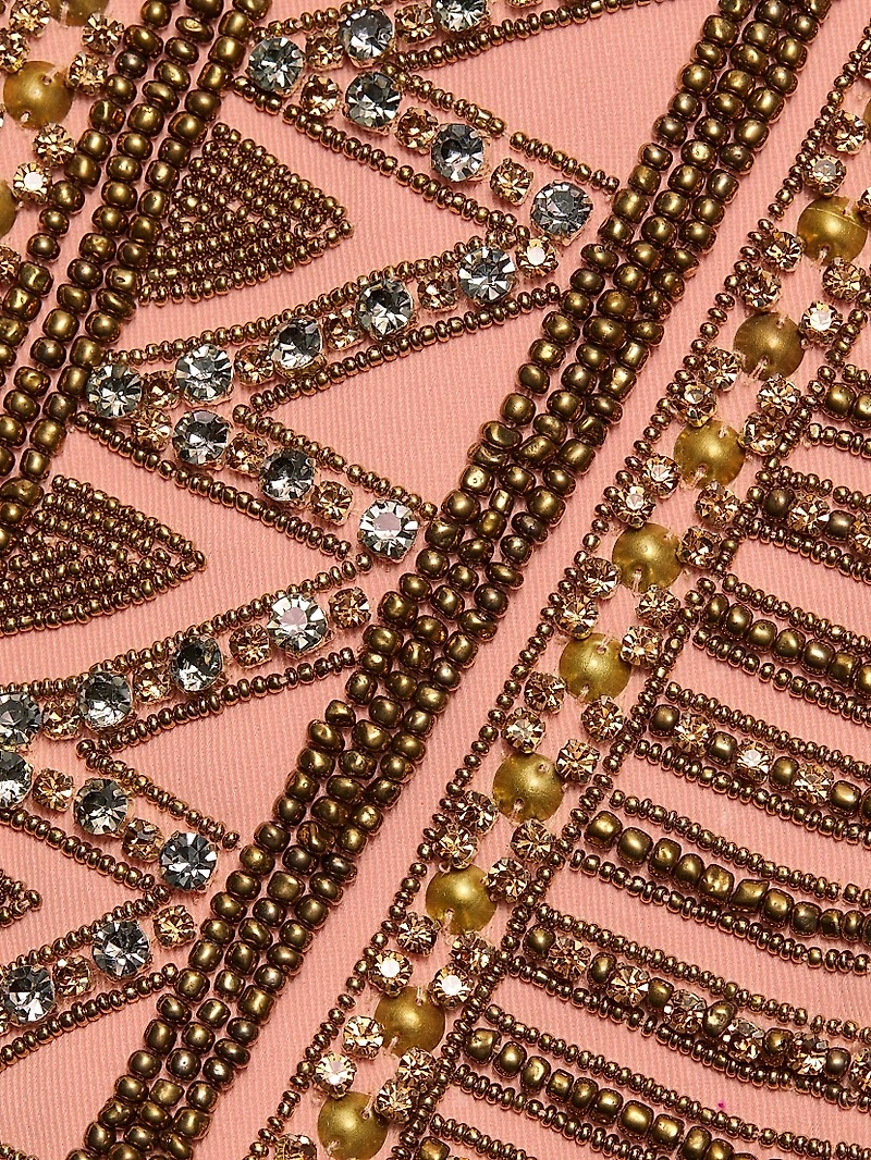 Blossom Embellished Cotton Cropped Jacket