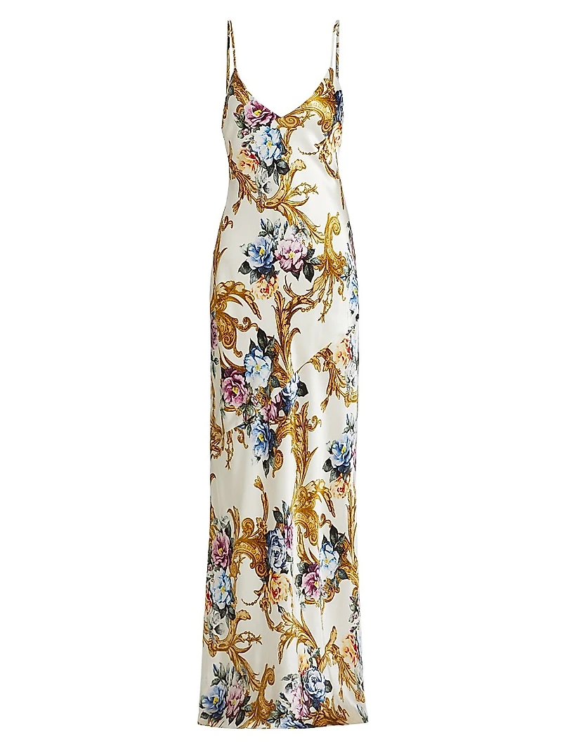 Serita Floral Silk Maxi Dress