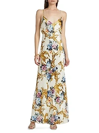 Serita Floral Silk Maxi Dress