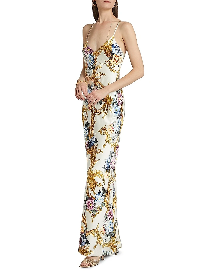 Serita Floral Silk Maxi Dress