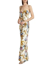Serita Floral Silk Maxi Dress