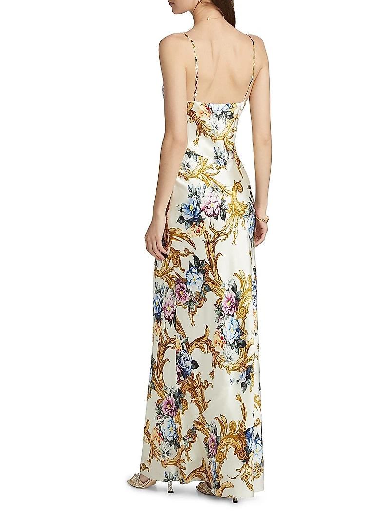 Serita Floral Silk Maxi Dress
