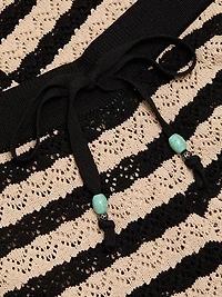 Gaelle Striped Pointelle Knit Pants