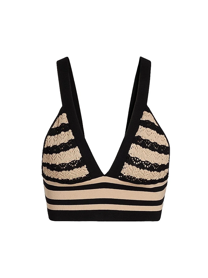 Reverie Striped Pointelle Knit Bra