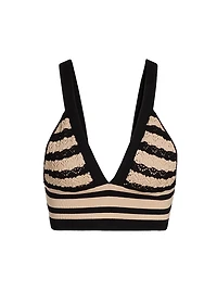 Reverie Striped Pointelle Knit Bra
