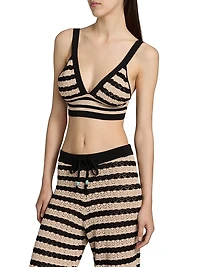 Reverie Striped Pointelle Knit Bra