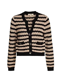 Orla Striped Pointelle Knit Cardigan