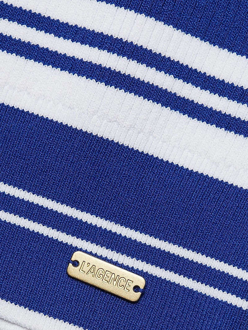 Yukio Striped Cropped Crewneck Top