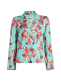 Marie Printed Double-Breasted Blazer