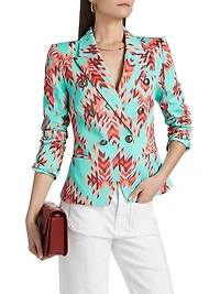 Marie Printed Double-Breasted Blazer
