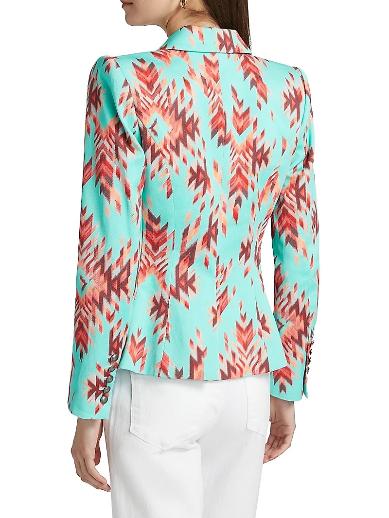 Marie Printed Double-Breasted Blazer