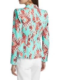 Marie Printed Double-Breasted Blazer