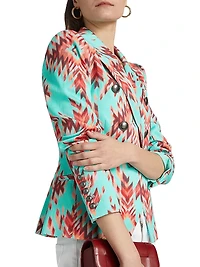 Marie Printed Double-Breasted Blazer