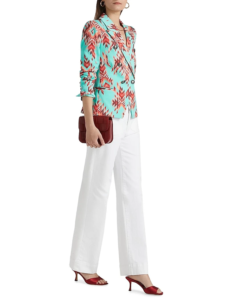 Marie Printed Double-Breasted Blazer