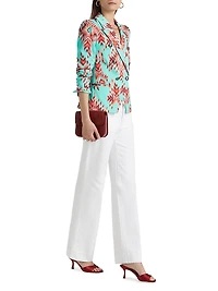 Marie Printed Double-Breasted Blazer