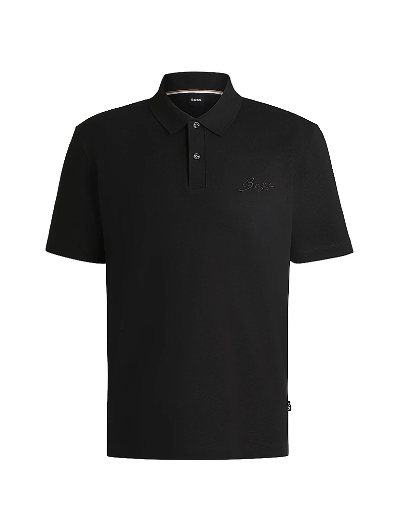 Mercerized-Cotton Polo Shirt with Script Logo