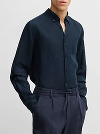 Regular-Fit Button-Down Shirt Linen