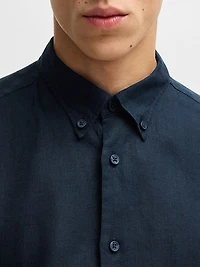 Regular-Fit Button-Down Shirt Linen