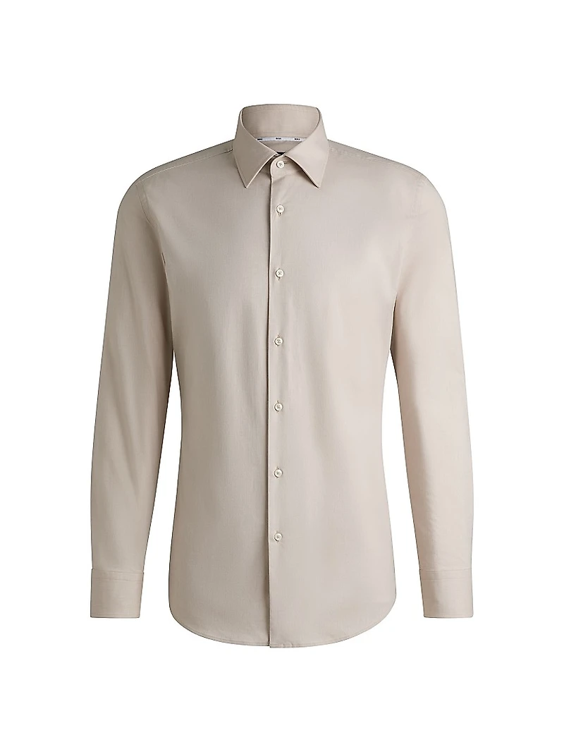 Slim-Fit Shirt Easy-Iron Stretch-Cotton Twill