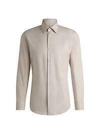 Slim-Fit Shirt Easy-Iron Stretch-Cotton Twill
