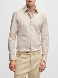 Slim-Fit Shirt Easy-Iron Stretch-Cotton Twill