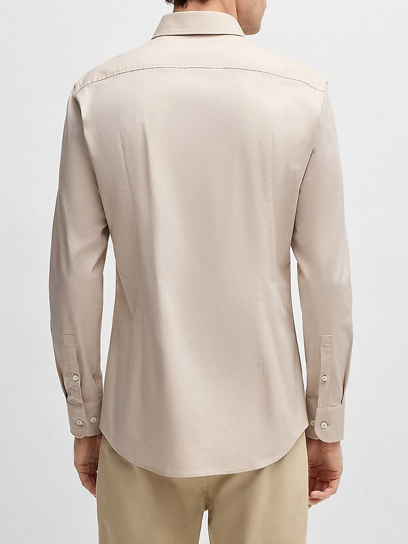 Slim-Fit Shirt Easy-Iron Stretch-Cotton Twill
