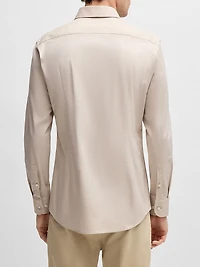 Slim-Fit Shirt Easy-Iron Stretch-Cotton Twill