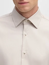 Slim-Fit Shirt Easy-Iron Stretch-Cotton Twill