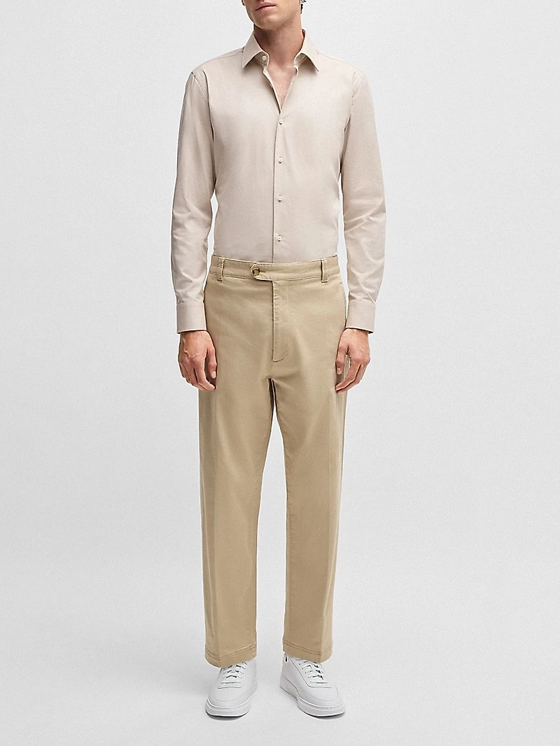 Slim-Fit Shirt Easy-Iron Stretch-Cotton Twill