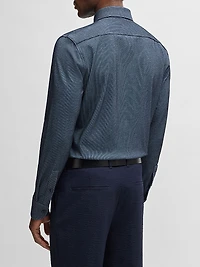 Casual-Fit Shirt Micro-Check Stretch Cotton