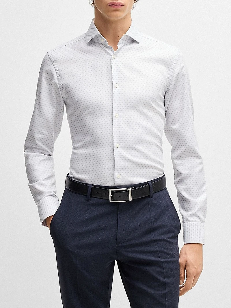 Slim-Fit Shirt Structured Cotton
