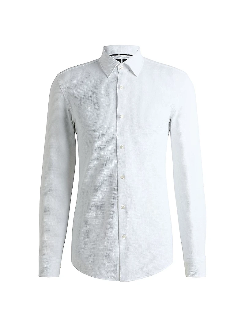 Slim-Fit Shirt Italian-Made Performance-Stretch Seersucker