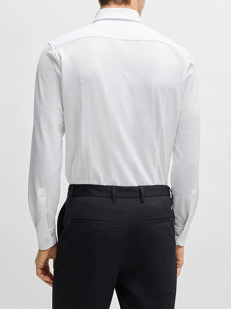 Slim-Fit Shirt Italian-Made Performance-Stretch Seersucker