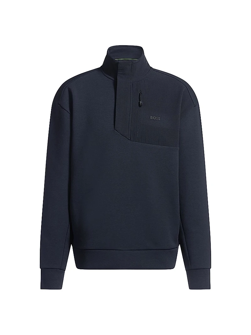 Super-Stretch Sweatshirt with Stormflap Detail